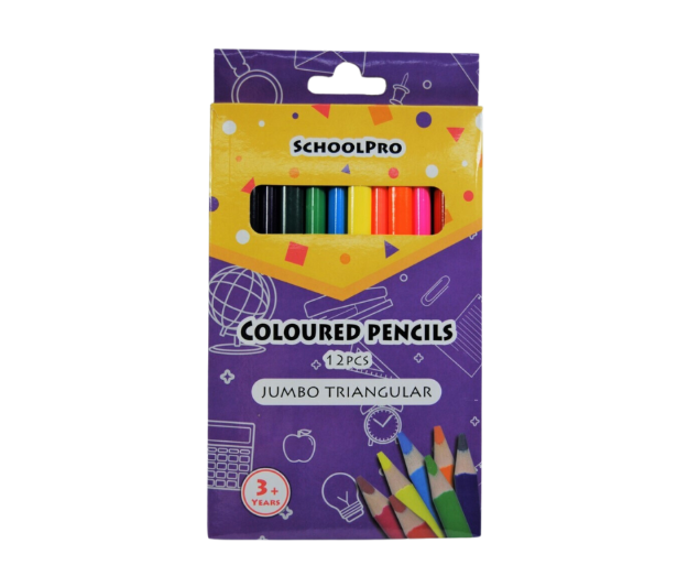 Picture of Schoolpro Jumbo Coloured Pencils Triangular Pk 12